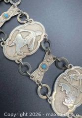 MaxSold Auction: Israeli sterling silver .835 grade panel bracelet with turquoise  - Markham (Ontario, Canada) SELLER MANAGED Downsizing Online Auction - Loring Crescent