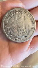 MaxSold Auction: Republica de Chile Un Peso silver coin 1881  - Markham (Ontario, Canada) SELLER MANAGED Downsizing Online Auction - Loring Crescent