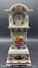 MaxSold Auction: Royal Albert old country roses ceramic standing clock  - Markham (Ontario, Canada) SELLER MANAGED Downsizing Online Auction - Loring Crescent