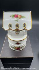 MaxSold Auction: Royal Albert Old Country Roses Musical Wishing Well music box - Markham (Ontario, Canada) SELLER MANAGED Downsizing Online Auction - Loring Crescent