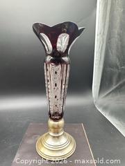 MaxSold Auction: Sterling silver base bohemian crystal vase - Markham (Ontario, Canada) SELLER MANAGED Downsizing Online Auction - Loring Crescent