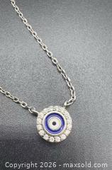 MaxSold Auction: Sterling silver evil eye pendant necklace  - Markham (Ontario, Canada) SELLER MANAGED Downsizing Online Auction - Loring Crescent