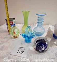 MaxSold Auction: Blue & Green Glass Lot - View Royal (British Columbia, Canada) SELLER MANAGED Downsizing Online Auction - Pheasant Lane