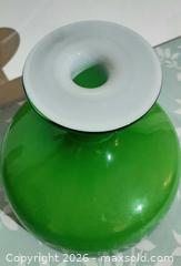 MaxSold Auction: Holmgaard Style Green Cased Glass Vase - View Royal (British Columbia, Canada) SELLER MANAGED Downsizing Online Auction - Pheasant Lane
