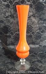MaxSold Auction: MCM Orange Empoli Cased Glass Bud Vase - View Royal (British Columbia, Canada) SELLER MANAGED Downsizing Online Auction - Pheasant Lane