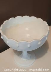 MaxSold Auction: Vintage Indiana Glass Milk Glass Compote - View Royal (British Columbia, Canada) SELLER MANAGED Downsizing Online Auction - Pheasant Lane
