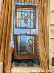 MaxSold Auction: (2) sets of double hung stained glass windows rustic! - Trenton (New Jersey, USA) SELLER MANAGED Moving Online Auction - Harrison Avenue
