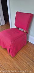 MaxSold Auction: Deep Pink Slipper Chair with Attached Ottoman-Style Seat - Toronto (Ontario, Canada) PARTNER MANAGED Downsizing Online Auction - Dawlish Avenue
