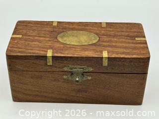 MaxSold Auction: Wood & Brass Box With Hidden Compartment - St. Catharines (Ontario, Canada) SELLER MANAGED Reseller Online Auction - Drury Crescent
