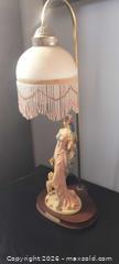 MaxSold Auction: Figural/Sculptural Table Lamp with Beaded Fringe Glass Shade - Belleville (Ontario, Canada) SELLER MANAGED Downsizing Online Auction - Pringle Drive