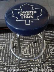 MaxSold Auction: Toronto Maple Leafs Vinyl Bar Stool, Chrome Frame - Belleville (Ontario, Canada) SELLER MANAGED Downsizing Online Auction - Pringle Drive