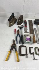 MaxSold Auction: Vintage Tools: clamps, files, wrench, mallet, etc - Dundee Township (Illinois, USA) PARTNER MANAGED Reseller Online Auction - Airport Road