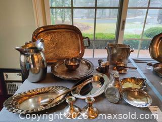 MaxSold Auction: Mixed Silverplate & Some Sterling Serving Set B - Plymouth (Massachusetts, USA) PARTNER MANAGED Moving Online Auction - Stonebridge
