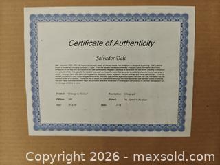 MaxSold Auction: Salvador Dali 'Homage To  Venice'  - Burlingame (California, USA) SELLER MANAGED Reseller Online Auction - Adrian Road (STORAGE)