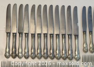 MaxSold Auction: Birks Gadroon 132 pc Sterling Silver Flatware Lunch + Dinner Set for 12  - Toronto (Ontario, Canada) PARTNER MANAGED Estate Sale Online Auction - Leacock Crescent