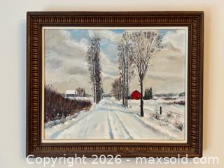 MaxSold Auction:  Canadian Rural Winter Landscape Oil Painting Signed G. Heim - Toronto (Ontario, Canada) PARTNER MANAGED Estate Sale Online Auction - Leacock Crescent
