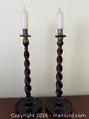 MaxSold Auction: Pair of English Wood + Brass Barley Twist Candlesticks - Toronto (Ontario, Canada) PARTNER MANAGED Estate Sale Online Auction - Leacock Crescent