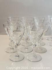 MaxSold Auction: Val Saint Lambert Thumbprint Wine Claret Glasses x17 - Toronto (Ontario, Canada) PARTNER MANAGED Estate Sale Online Auction - Leacock Crescent