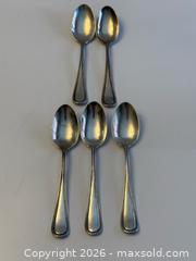 MaxSold Auction: Vintage Birks Sterling Silver Bead Pattern Teaspoons x5 - Toronto (Ontario, Canada) PARTNER MANAGED Estate Sale Online Auction - Leacock Crescent