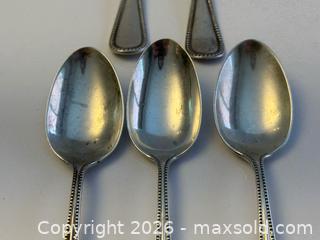 MaxSold Auction: Vintage Birks Sterling Silver Bead Pattern Teaspoons x5 - Toronto (Ontario, Canada) PARTNER MANAGED Estate Sale Online Auction - Leacock Crescent