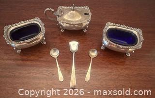 MaxSold Auction: Birks Sterling Silver Salt + Pepper + Mustard Pot Set  - Toronto (Ontario, Canada) PARTNER MANAGED Estate Sale Online Auction - Highbourne Road