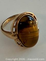 MaxSold Auction: 10k Gold Tiger Eye Ring  - Toronto (Ontario, Canada) PARTNER MANAGED Estate Sale Online Auction - Edmond Avenue