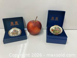 MaxSold Auction: A Pair Halcyon Days Oval Enameled Trinket  Boxes “A year to Remember 1981 + 1982” - Toronto (Ontario, Canada) PARTNER MANAGED Estate Sale Online Auction - Edmond Avenue
