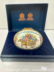 MaxSold Auction: A Pair Halcyon Days Oval Enameled Trinket  Boxes “A year to Remember 1981 + 1982” - Toronto (Ontario, Canada) PARTNER MANAGED Estate Sale Online Auction - Edmond Avenue