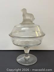 MaxSold Auction: Antique Fostoria St. Bernard Dog Clear Glass Covered Footed Compote - Toronto (Ontario, Canada) PARTNER MANAGED Estate Sale Online Auction - Edmond Avenue