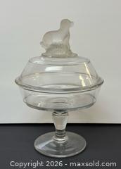 MaxSold Auction: Antique Fostoria St. Bernard Dog Clear Glass Covered Footed Compote - Toronto (Ontario, Canada) PARTNER MANAGED Estate Sale Online Auction - Edmond Avenue