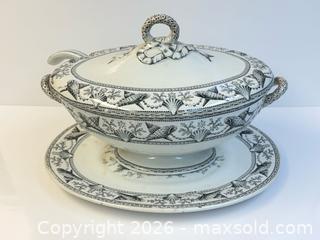 MaxSold Auction: Antique Nantasket Clovelly Transferware Soup Tureen + Platter  - Toronto (Ontario, Canada) PARTNER MANAGED Estate Sale Online Auction - Edmond Avenue