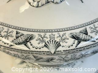 MaxSold Auction: Antique Nantasket Clovelly Transferware Soup Tureen + Platter  - Toronto (Ontario, Canada) PARTNER MANAGED Estate Sale Online Auction - Edmond Avenue