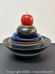 MaxSold Auction: Assorted Vintage Mayta Markson Studio Pottery Ceramic Bowls in Blue Signed  - Toronto (Ontario, Canada) PARTNER MANAGED Estate Sale Online Auction - Edmond Avenue