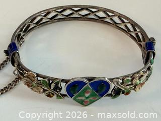 MaxSold Auction: Chinese Sterling Silver Enamel Heart Bracelet  - Toronto (Ontario, Canada) PARTNER MANAGED Estate Sale Online Auction - Edmond Avenue