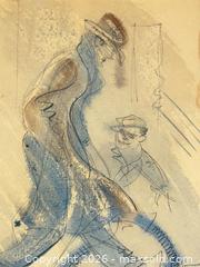 MaxSold Auction: MCM Signed Abstract Pen + Watercolour Painting  - Toronto (Ontario, Canada) PARTNER MANAGED Estate Sale Online Auction - Edmond Avenue