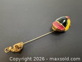 MaxSold Auction: Miriam Haskell Vintage Enameled Jockey Cap Stick Pin - Toronto (Ontario, Canada) PARTNER MANAGED Estate Sale Online Auction - Edmund Avenue
