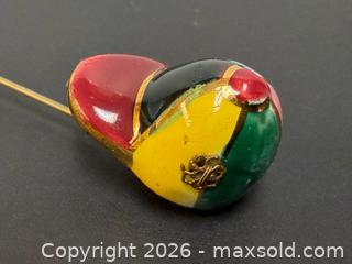 MaxSold Auction: Miriam Haskell Vintage Enameled Jockey Cap Stick Pin - Toronto (Ontario, Canada) PARTNER MANAGED Estate Sale Online Auction - Edmund Avenue