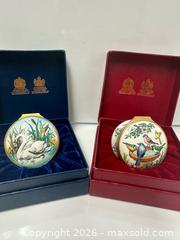MaxSold Auction: Pair of Halcyon Days Round Enameled Boxes Swan + ‘Birds at a Bird Bath’ - Toronto (Ontario, Canada) PARTNER MANAGED Estate Sale Online Auction - Edmond Avenue