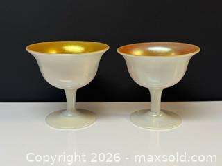 MaxSold Auction: Pair of Steuben Gold Aurene Calcite Sherbet Glasses - Toronto (Ontario, Canada) PARTNER MANAGED Estate Sale Online Auction - Edmond Avenue