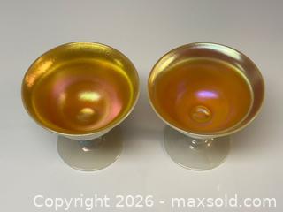 MaxSold Auction: Pair of Steuben Gold Aurene Calcite Sherbet Glasses - Toronto (Ontario, Canada) PARTNER MANAGED Estate Sale Online Auction - Edmond Avenue
