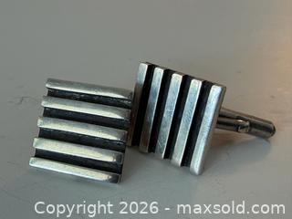 MaxSold Auction: Vintage Antonio Pineda Modernist Sterling Silver Cufflinks + Tie Clip - Toronto (Ontario, Canada) PARTNER MANAGED Estate Sale Online Auction - Edmond Avenue