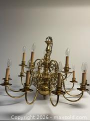 MaxSold Auction: Vintage Dutch Style 15-Light Brass Chandelier Lamp - Toronto (Ontario, Canada) PARTNER MANAGED Estate Sale Online Auction - Edmond Avenue