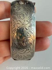MaxSold Auction: Vintage Etched Sterling Silver Bangle   - Toronto (Ontario, Canada) PARTNER MANAGED Estate Sale Online Auction - Edmond Avenue