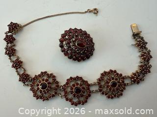 MaxSold Auction: Vintage Garnet Bracelet + Brooch  - Toronto (Ontario, Canada) PARTNER MANAGED Estate Sale Online Auction - Edmond Avenue