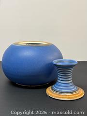 MaxSold Auction: Vintage Mayta Markson Stoneware Lidded Vase in Indigo Blue - Toronto (Ontario, Canada) PARTNER MANAGED Estate Sale Online Auction - Edmond Avenue