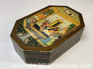 MaxSold Auction: Vintage Octagonal Hand Painted Kashmiri Lacquer Box - Toronto (Ontario, Canada) PARTNER MANAGED Estate Sale Online Auction - Edmond Avenue