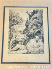 MaxSold Auction: Vintage Signed Etching Nude Male Figure  - Toronto (Ontario, Canada) PARTNER MANAGED Estate Sale Online Auction - Edmond Avenue