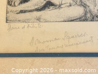 MaxSold Auction: Vintage Signed Etching Nude Male Figure  - Toronto (Ontario, Canada) PARTNER MANAGED Estate Sale Online Auction - Edmond Avenue