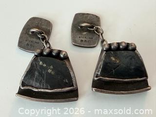 MaxSold Auction: Vintage Sterling Silver Cufflinks Inlaid Stone - Toronto (Ontario, Canada) PARTNER MANAGED Estate Sale Online Auction - Edmund Avenue