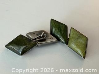 MaxSold Auction: Vintage Sterling Silver + Jade Cufflinks - Toronto (Ontario, Canada) PARTNER MANAGED Estate Sale Online Auction - Edmond Avenue